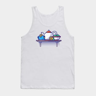 Tea Time Cartoon Vector Icon Illustration Tank Top